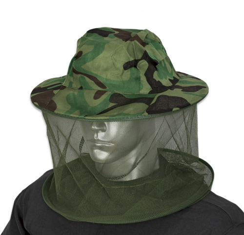 Chapéu com rede mosquiteira BARBARIC Camuflagem verde